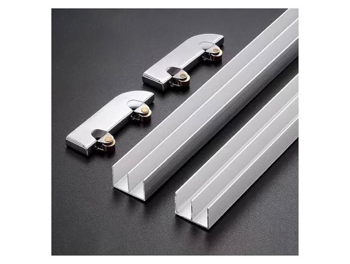 Schiebetürschienensatz aus Aluminiumlegierung Mehrere Größen, for Schiebetüren an Schrank, Kleiderschrank, Fenster, Vitrine(180cm/70.9in)