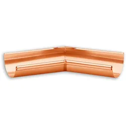 Rinnenwinkel Grömo Inneneck 45°, halbrund, Schenkellänge 300mm, Kupfer, verschiedene Größen (Ausführung: Nenngröße 280. Ø 127mm. Schenkellänge 300mm)