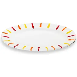 Gmundner Keramik, Serviergeschirr, Landlust Platte oval mit Fahne (21x14cm)