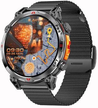 Shopalltechgadgets Bluetooth Calling Smartwatch With Fitness Tracker And Long Battery Life black Milan