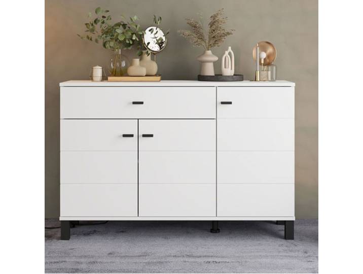 Buffet Uyuni Dmora en bois mélaminé blanc 116x35x78h cm