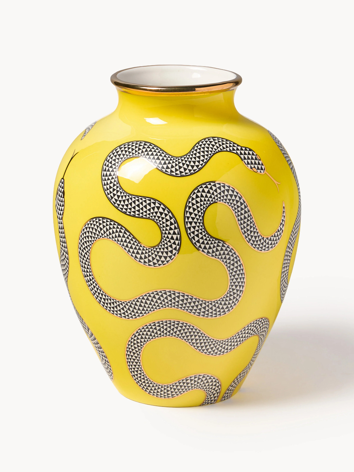 Jonathan Adler Porseleinen vaas Eden met goud, Hoogte: 27 cm