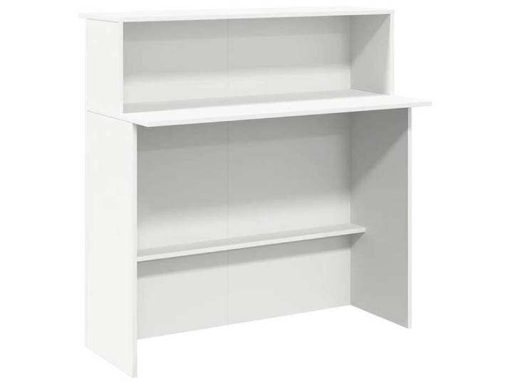 “Winter Sale TOP Bureau moderne compact Blanc - Bureau de réception Blanc 100x50x103 5cm - bois d'ingénierie PRO18831