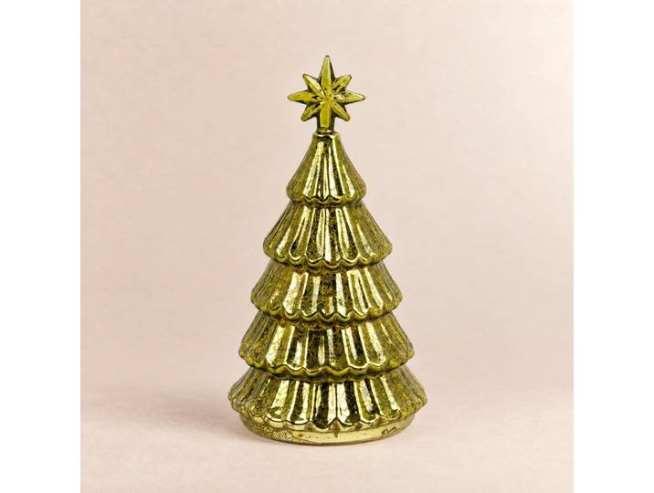 Christbaumschmuck aus grünem Quecksilberglas, H 18 cm