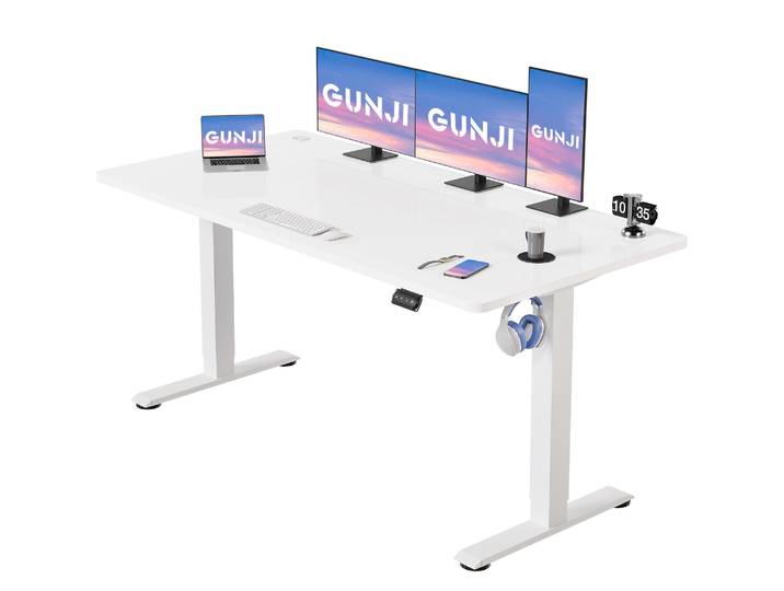 Bureau réglable en hauteur Devoko 160x70 cm Bureau électrique stable réglable en hauteur