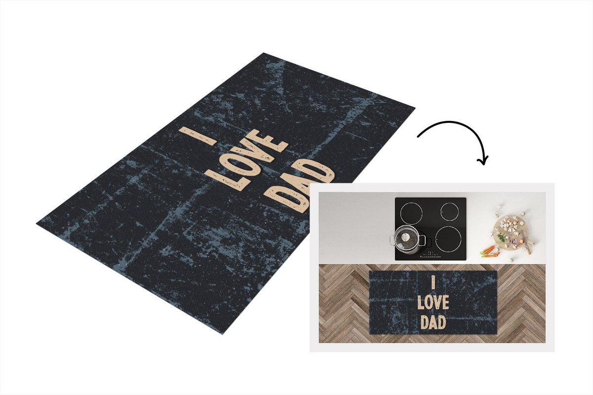 KitchenYeah Keukenloper Vinyl I Love Dad - 120 x 60 cm