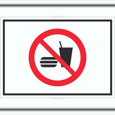 HB-Druck Essen und Trinken verboten 2 Symbol Aufkleber A1 (594x841mm)