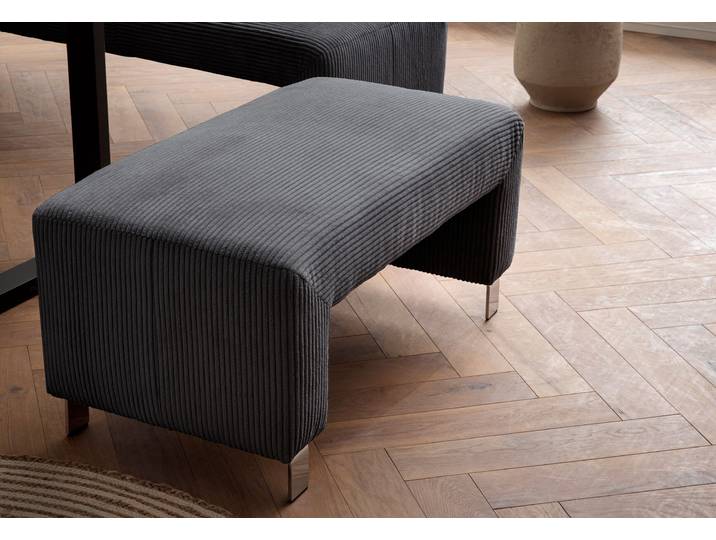 Polsterhocker EXXPO - SOFA FASHION Intenso, Hocker, modern , grau (anthrazith), B:100cm H:50cm T:53cm, NaturLeder;Strukturstoff (Zusammensetzung: Polyester 100%);Luxus-Microfaser (Zusammensetzung: Aufgeflockte 100% Polyester Schicht mit Prägung);Cord (Zusammensetzung: Polyester 100%), Hocker, Polsterhocker, hohe Bodenfreiheit, frei im Raum stellbar, hoher Sitzkomfort