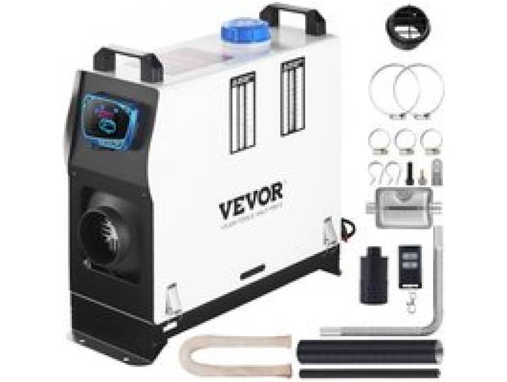 VEVOR Chauffage de Stationnement Diesel 5-8KW, Réchauffeur d'Air Diesel 12V, Réchauffeur de Stationnement Chauffage Rapide, Chauffage de Voiture Silencieux Commutateur LCD Rouge Télécommande Camping Car