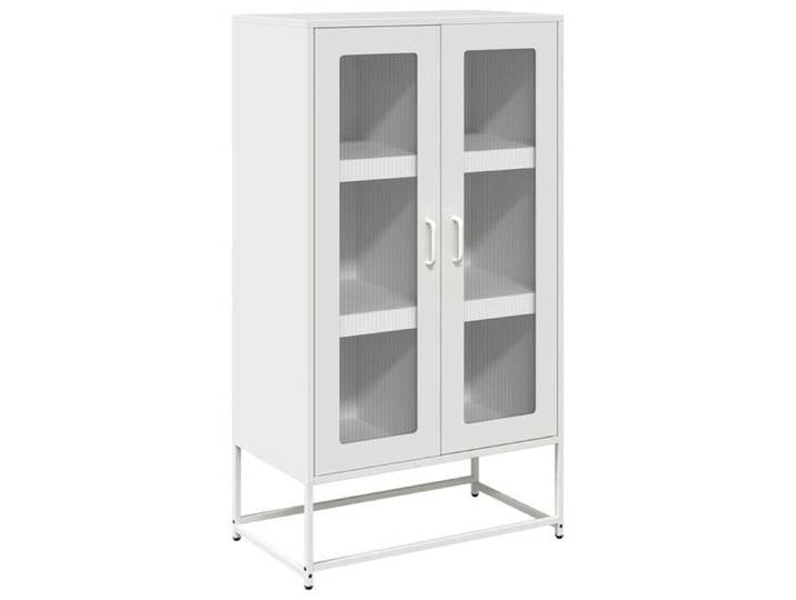 NOUVEAU Armoire vitrine - Buffet haut - Buffet de Cuisine contemporain - blanc - 68x39x123cm acier 92851