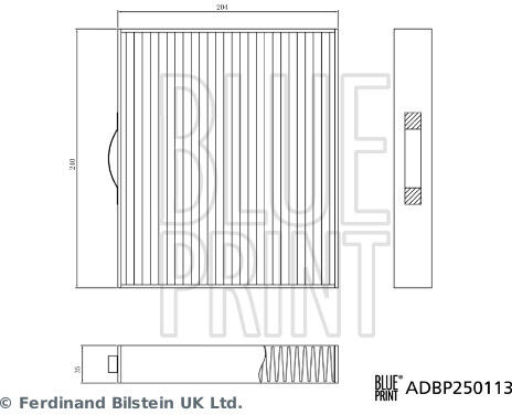 Blue Print Filter, Innenraumluft Adbp250113 Für Nio