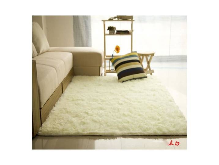 Trendy Tapis de salon Shaggy 160x230 cm Blanc crème