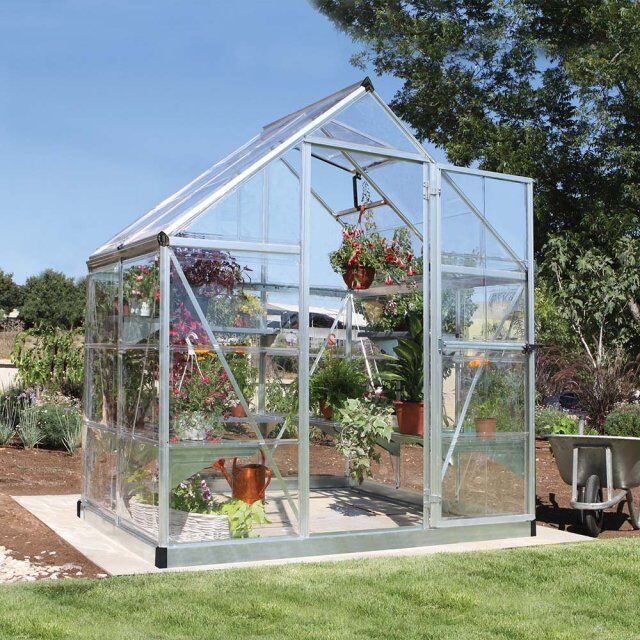 6 x 4 Palram - Canopia Harmony Greenhouse - Aluminium Frame in Silver with Clear Polycarbonate Glazing