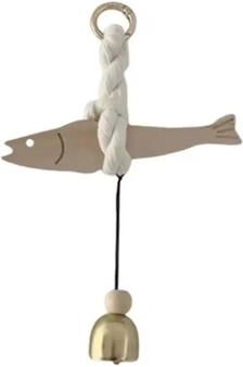 Uplifted Goods Artisanal Architectural Wooden Pollack Fish Bell Ornament b style 1