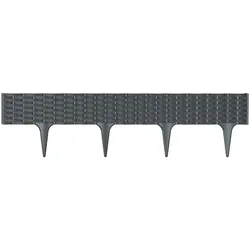 POWERTEC GARDEN Beetumrandung in Rattanoptik aus Kunststoff, ca. 390 cm - Anthrazit