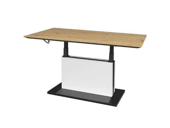 Höhenverstellbarer Couchtisch 110 x 50 x 60cm Weiß/Weiß