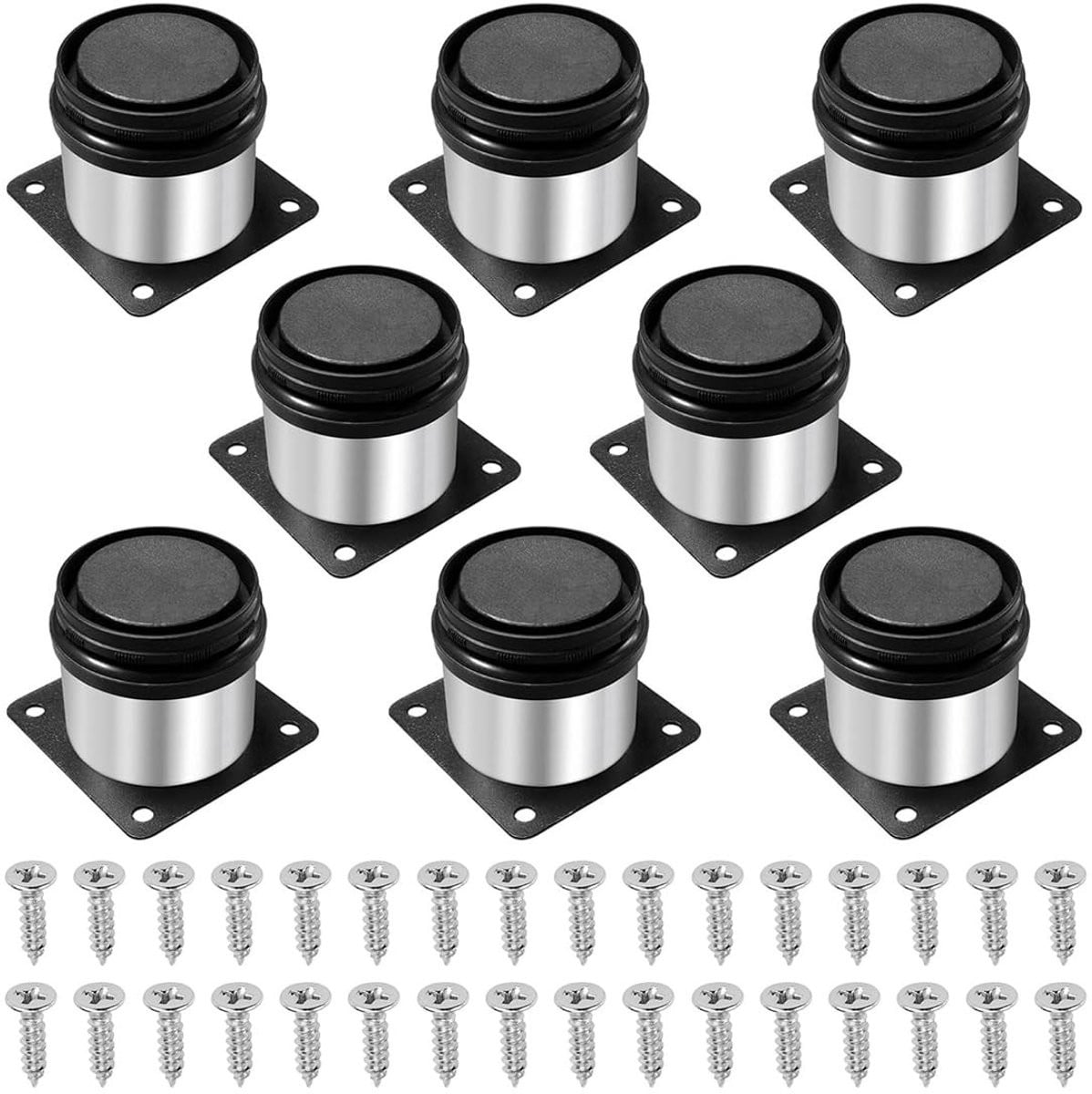 Solidchoice Set van 8 Verstelbare Meubelpoten van RVS, Zilver, Hoogte: 5 cm