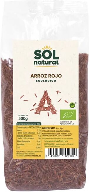 Sol Natural ARROZ VERMELHO BIO 500g