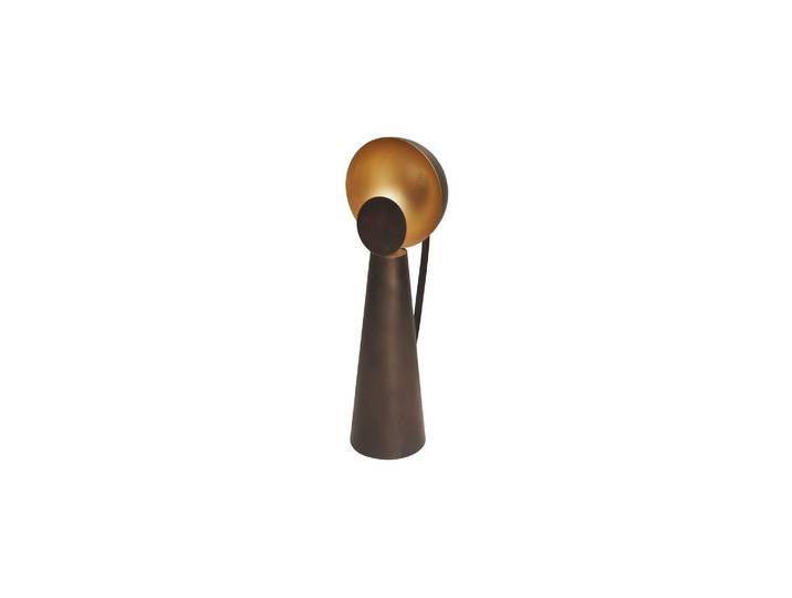 Lampe sur pied en métal noir, 1 ampoule, abat-jour demi-globe dor