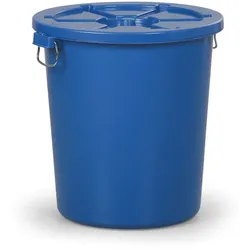 Plastik Behälter, mit Deckel, 110 l, blau