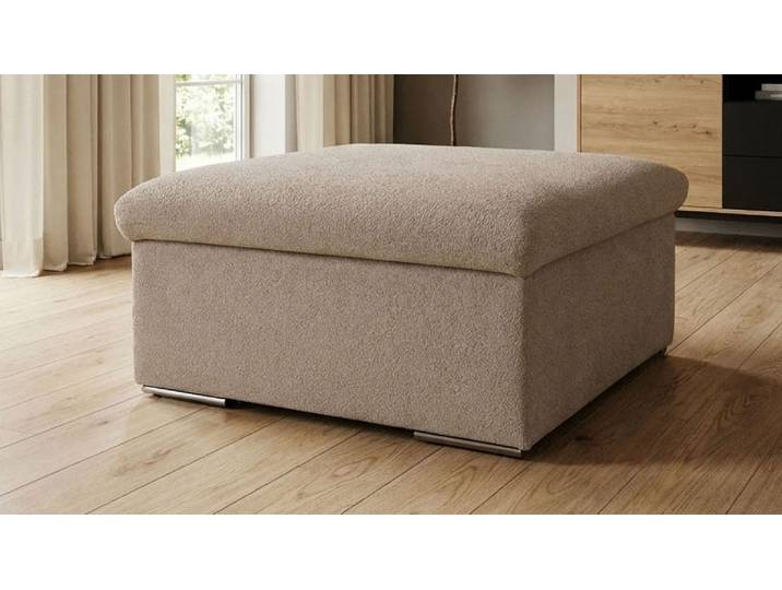Hocker GOODPRODUCT Salltum 87 x 87 cm, formschön und stabil , beige (taupe), B:87cm H:40cm T:87cm, 100% Polyester, Hocker, Hocker, pflegeleichter Bezuggstoff