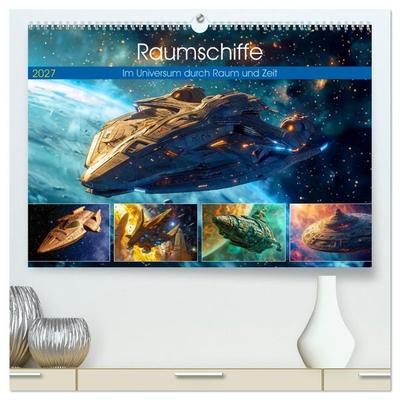 Raumschiffe - Im Universum durch Raum und Zeit (hochwertiger Premium Wandkalender 2027 DIN A2 quer), Kunstdruck in Hochglanz