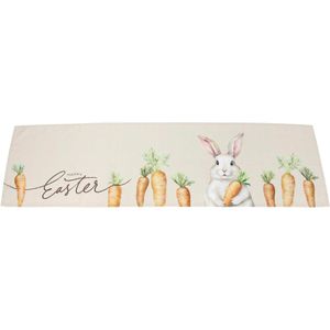 Frank-Flechtwaren Osterdeko 600031, Happy Easter, Tischläufer aus Polyester, 140 x 40 cm