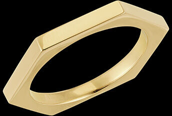 Edenly Herrenring Hexagon - Gelbgold, 18 Karat