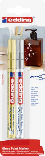 Edding 751 4-751-2-1-53-54 Lackmarker Gold, Silber 1 mm, 2mm