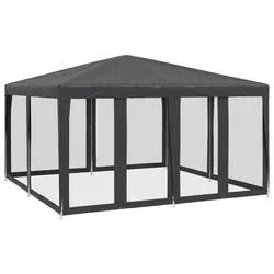 vidaXL Partyzelt mit 8 Mesh-Seitenteilen Anthrazit 4x4 m HDPE