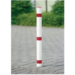 Urbanus, Absperrung, Sperrpfosten Stahl rot-weiss Ø 76 mm Mit Dreikantschloss und Bodenhülse mit Spitzkappe