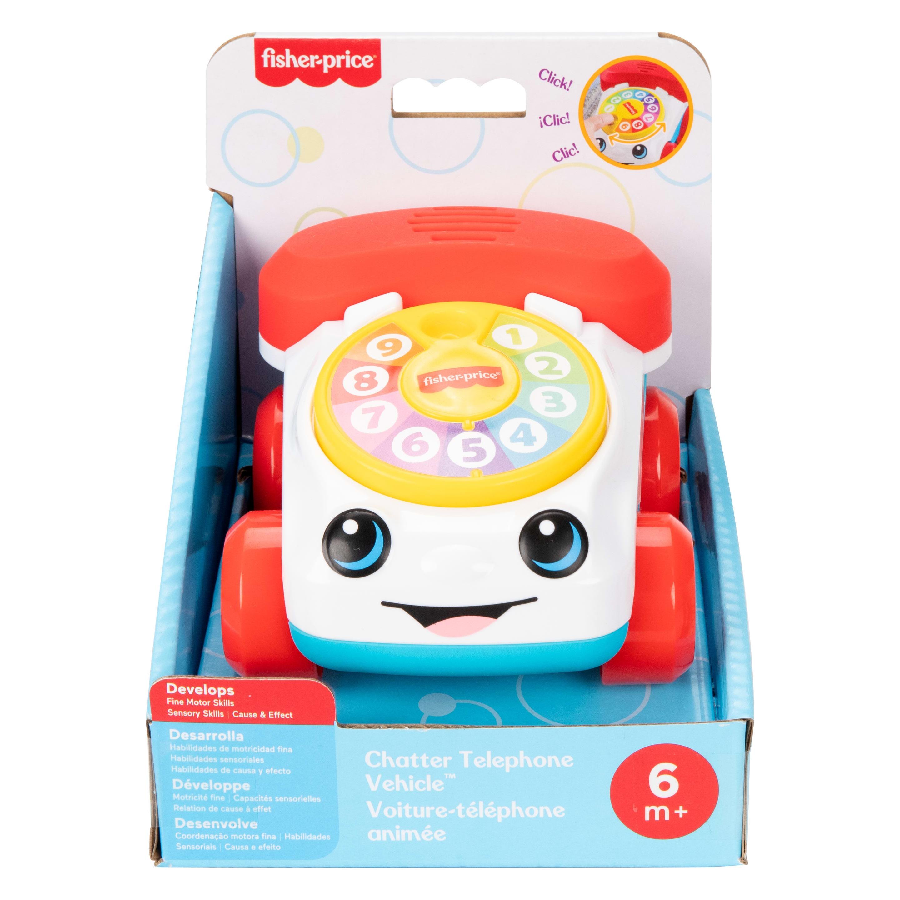 Fisher-Price Classic Fidget Plappertelefon (Dänisch, Deutsch, Englisch, Finnisch, Französisch, Griechisch, Italienisch, Niederländisch, Norwegisch, Polnisch, Portugiesisch, Russisch, Schwedisch, Slowakisch, Spanisch, Tschechisch, Türkisch, Ungarisch, 0.50 - 3 Jahre) (JKD56)