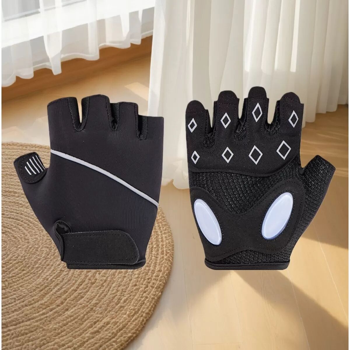 INF Olive Baseball Handschuhe - Schwarze Polyester Trainings- & Fitnesshandschuhe für Damen - Paar L
