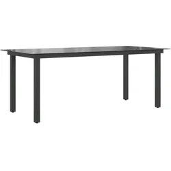 vidaXL Gartentisch Schwarz 190x90x74 cm Aluminium und Glas