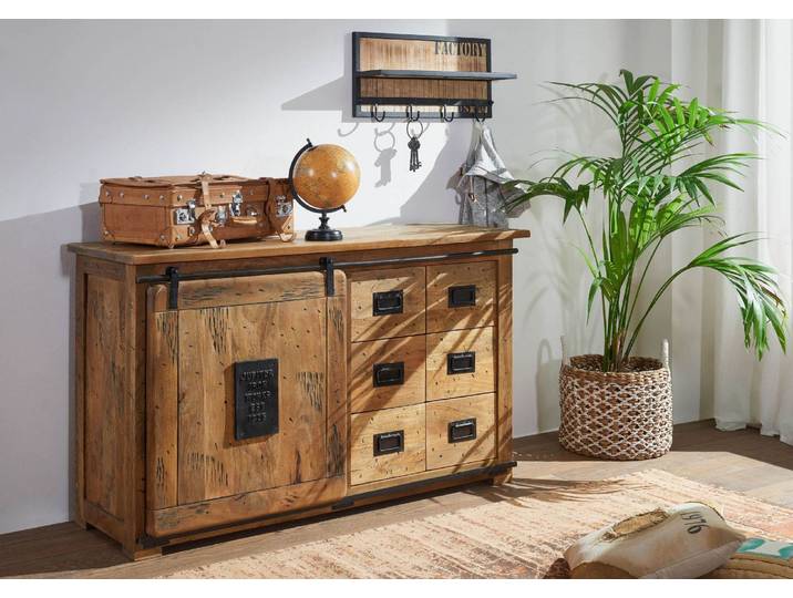 Sideboard Mango 140x45x85 natur lackiert RAILWAY #121