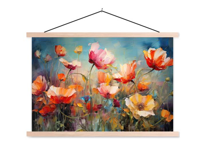 MuchoWow Poster Blumen - Aquarell - Kunst - Botanisch - Natur 120x80 cm, Orange, Rechteckig, 120x80x0.15 cm, Bilder & Rahmen, Bilder, Sonstige Wandbilder