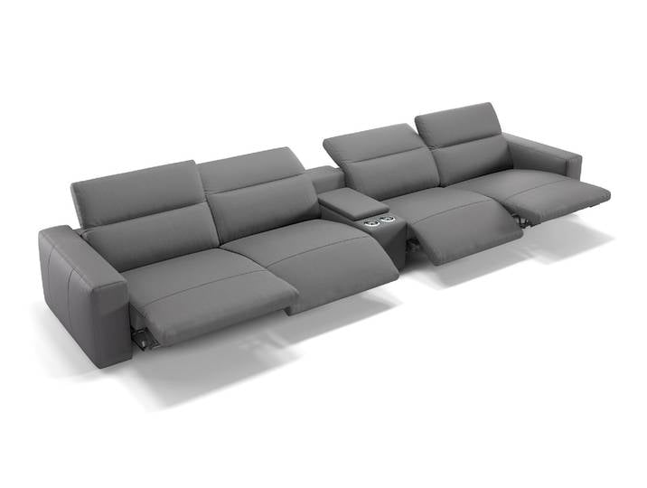 Leder Kino Couch LENOLA 4-Sitzer Relax Sofa