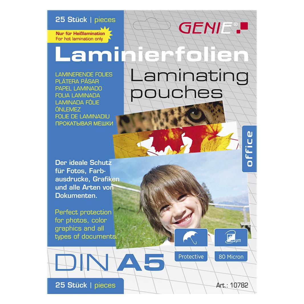 Genie Laminierfolien DIN (A5, 25 Stk., 80 µm) (10782)