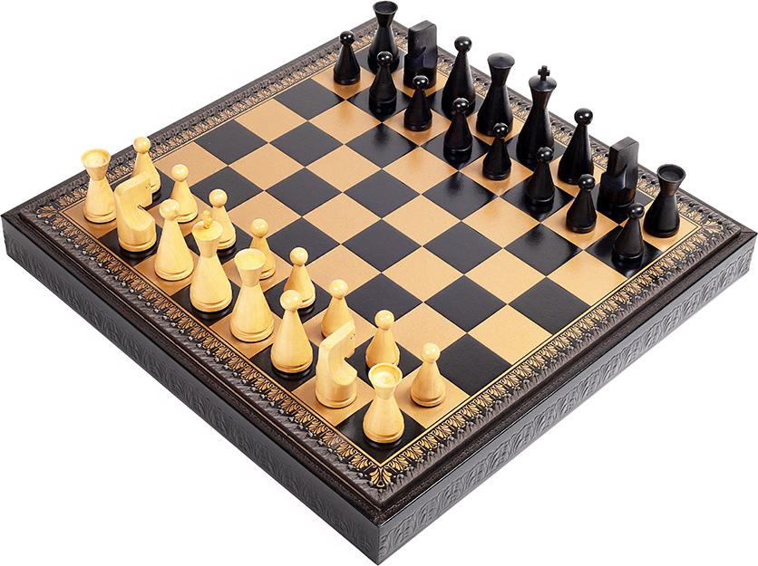 Italfama Schachset Modern + brett 48x48 cm mit Damespiel & Backgammon