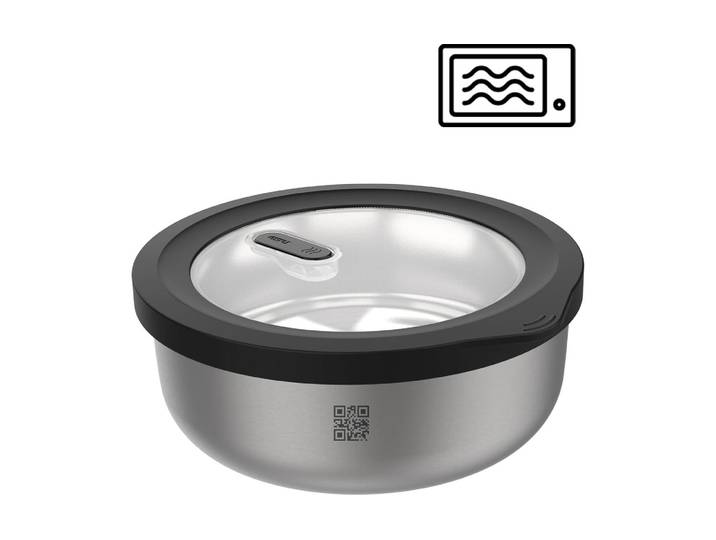 Vorratsdose GEFU GEFU Vorratsdose Provido 1.300 ml , silber (schwarz silber), B/H/L: 20,5cm x 9cm x 20,5cm, Lebensmittelaufbewahrungsbehälter, Vorratsdose