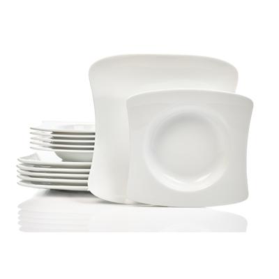 Tafelservice RETSCH ARZBERG "Geschirr-Set SANDY", weiß, 12 Stk., Porzellan, Geschirr-Sets, Tafelservice, Teller Set, weiß, Made in Germany, 12 Teile, für 6 Personen