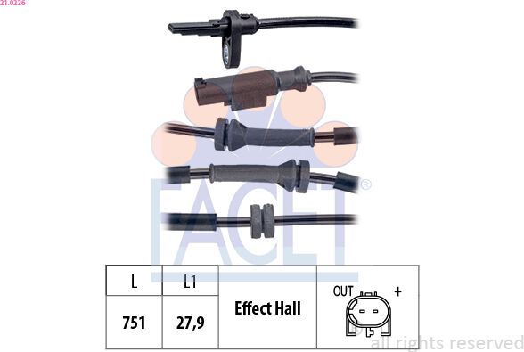 Facet Sensor, Raddrehzahl 21.0226 Für Fiat