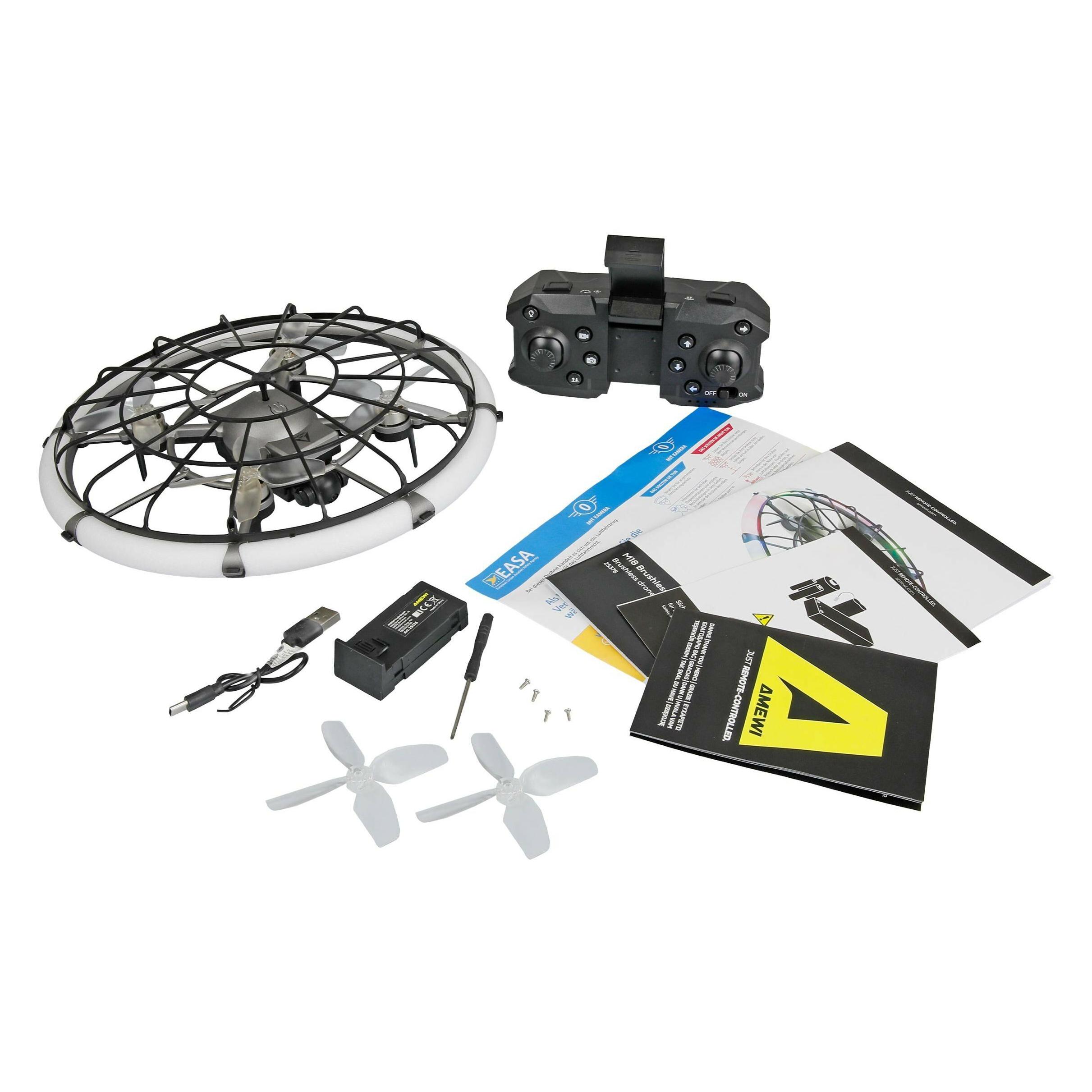 Amewi M18 Brushless-Drohne mit Kamera & LED-Ring RTF (25376)