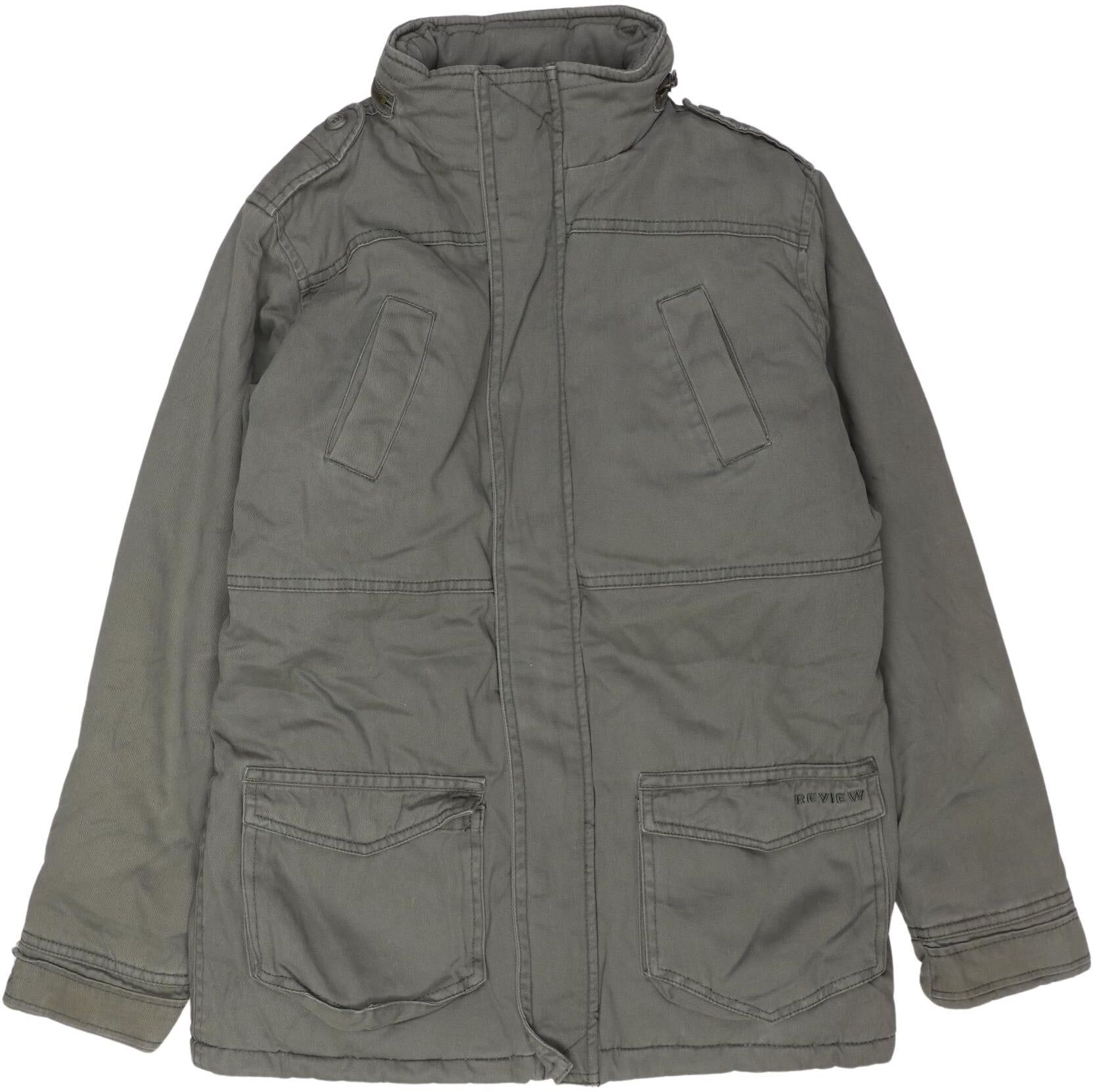 Review Mädchen Jacke oder Mantel, Grau, Gr. EU 140, Synthetik / Baumwolle - Second Hand