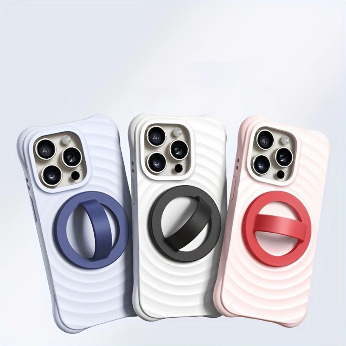 INF Anneau magnétique en silicone pour téléphone, prise sécurisée, support pliable et bague magnétique incluse Gris