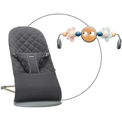 BabyBjörn Bundle Babywippe Bliss gewebt inklusive Spielbogen, schwarz