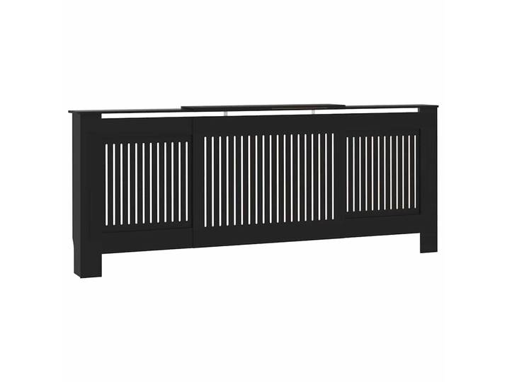 vidaXL Heizkörperabdeckung mit vertikalen Lamellen, 141-205 cm, aus Mdf, Schwarz, modernes Design für Wohnzimmer, Rechteckig, 20.5x82x205 cm, Wohnzimmer, Wohnzimmertische, Konsolentische