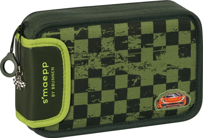 BRUNNEN Federmäppchen befüllt s'maepp Fast Wheels grün/hellgrün 16-teilig, 20,0 x 4,5 cm
