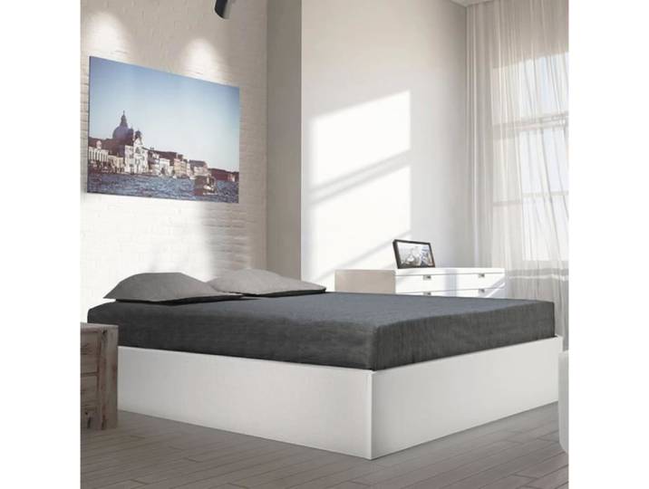 Lit coffre BILBAO 180x200 cm + sommier / blanc