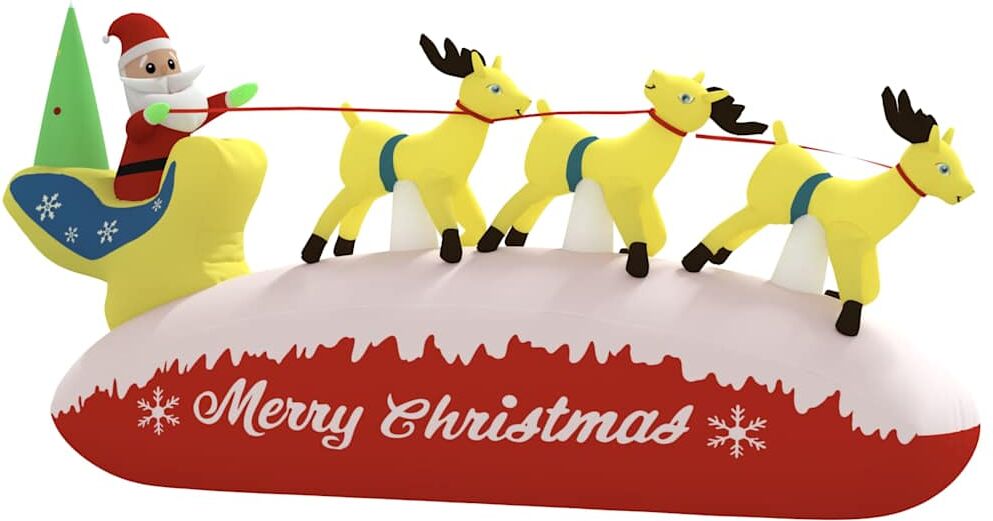 vidaXL Décoration gonflable de Père Noël et renne à LED 145 cm